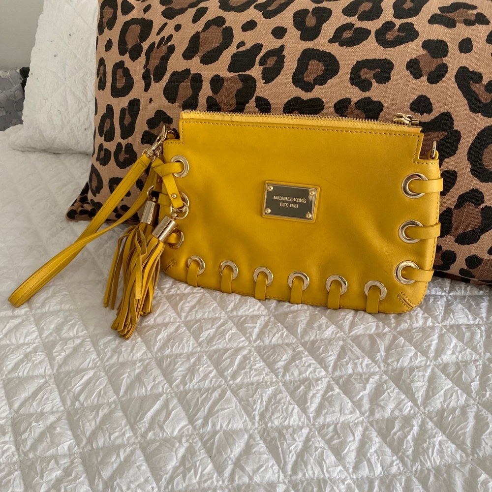 Michael Kors yellow clutch